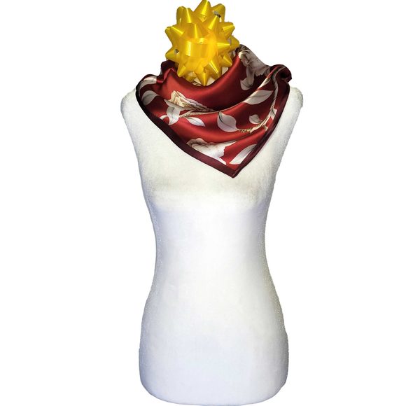 NWT Genuine 100% Mulberry Silk Satin Scarf 21"x21" Small Square Shawl 54061 - Picture 7 of 9